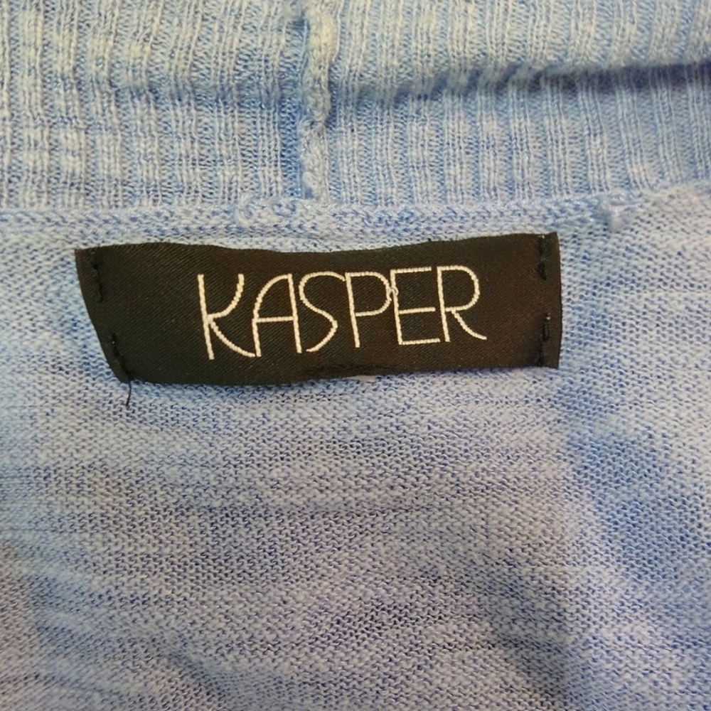 Kasper Wrap Shrug asymmetrical Open Front Blue Md - Picture 5 of 8